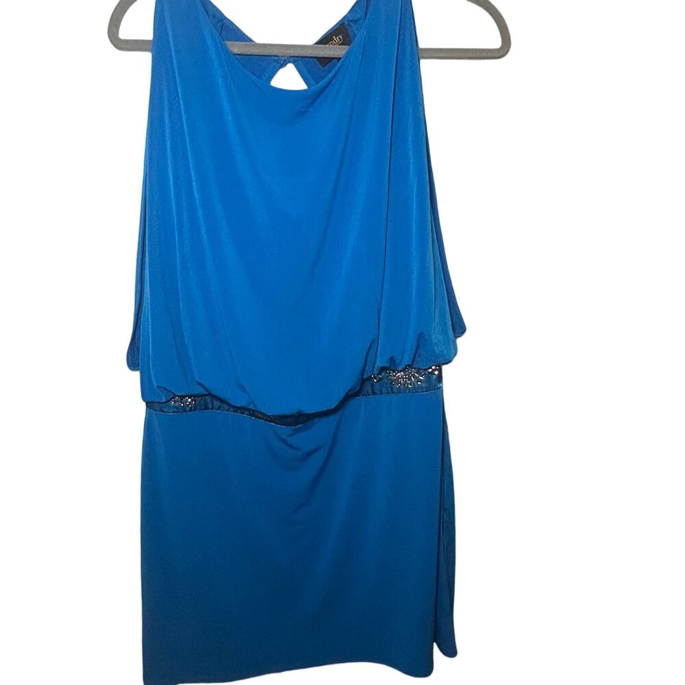 Laundry by Shelli Segal Sequin Embellished‎ Mini Dress Size 6 Aqua Blue
